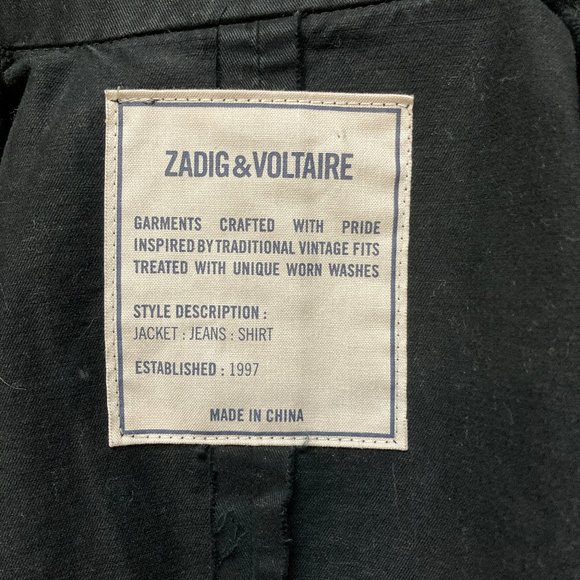 Zadig&Voltaire Black Cotton Blazer Size XS - Picture 6 of 7